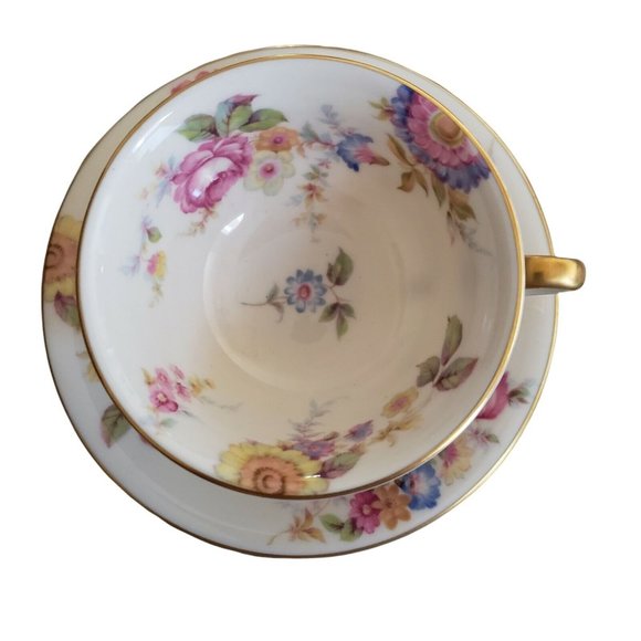 Castleton China USA Sunnybrooke Footed Cup and Saucer Set Vintage 1950s - Picture 12 of 12